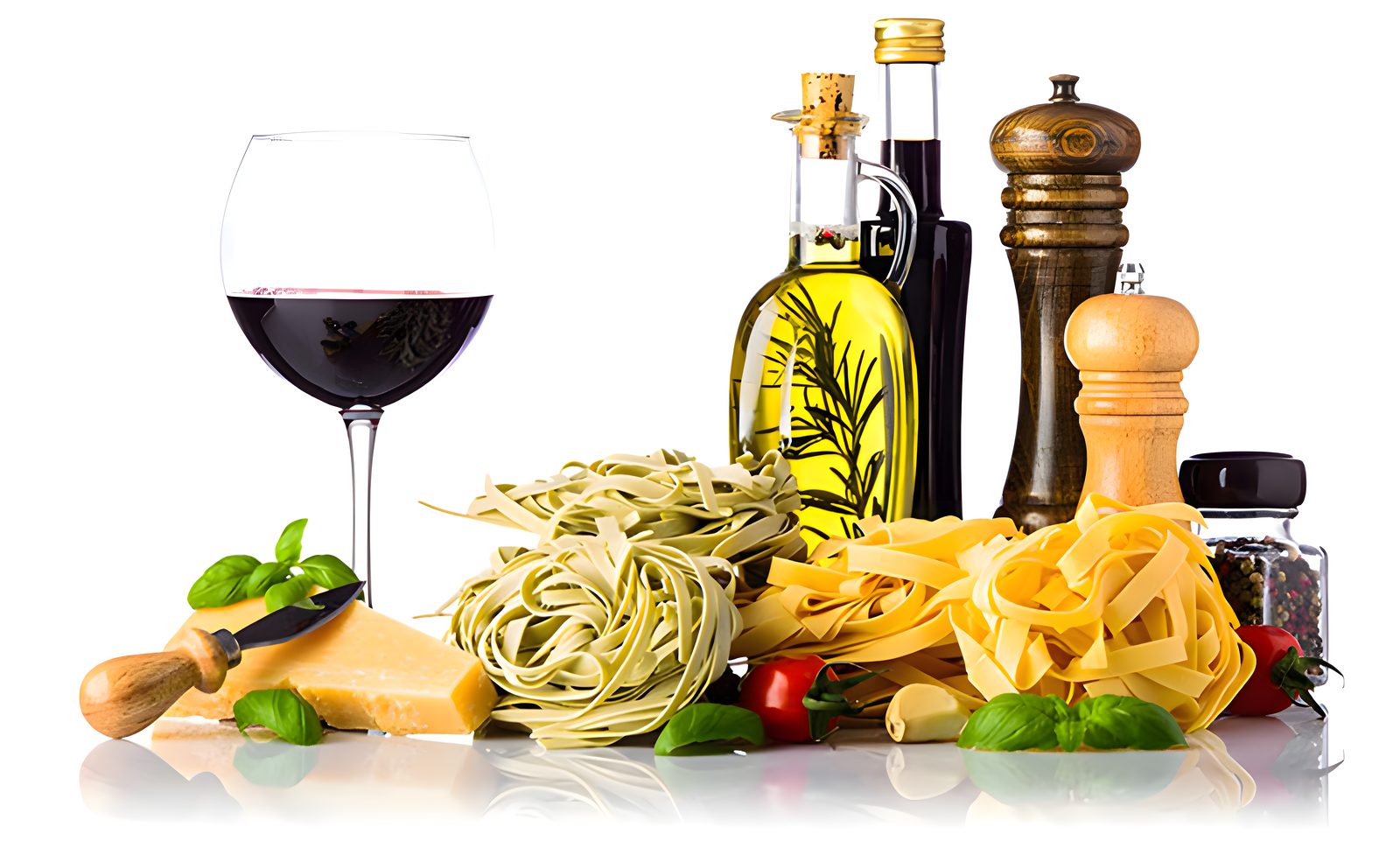 Unico pasta, olive oil and cheese